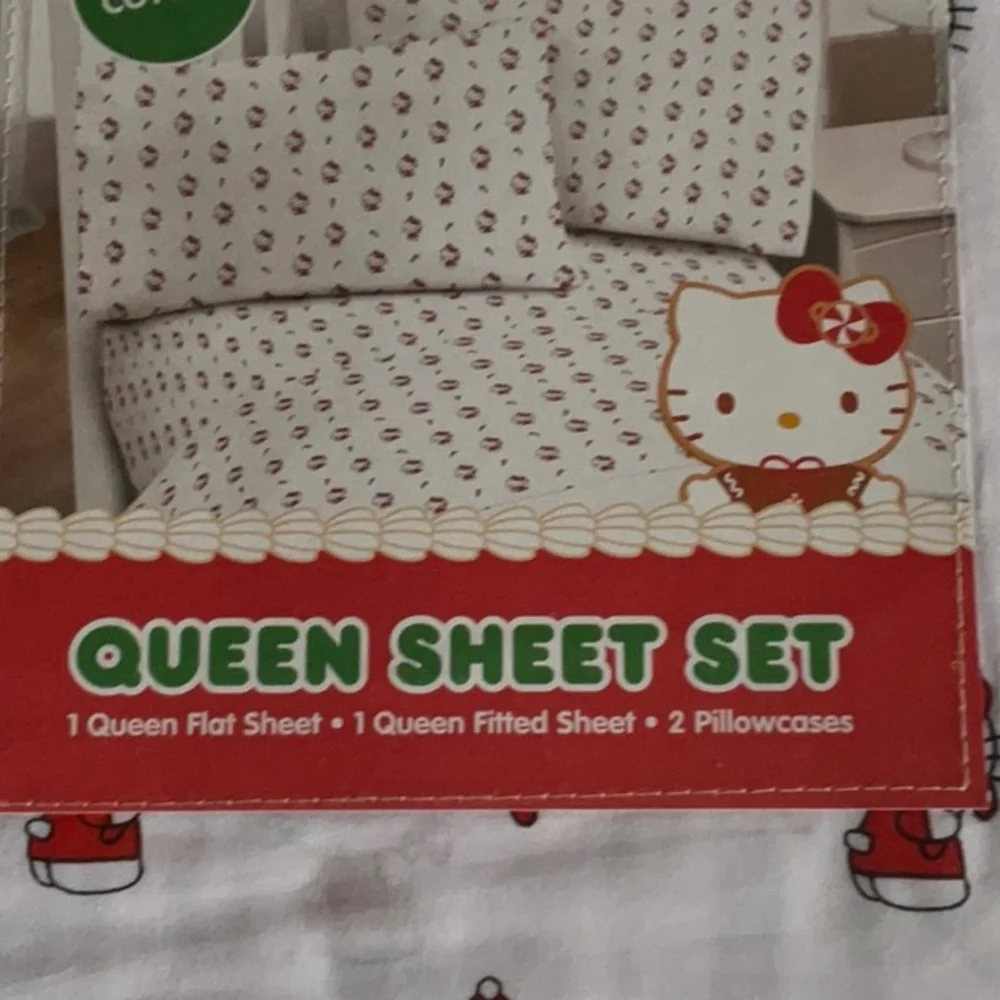 Hello Kitty Sheet Set - White and Red